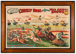 LARGE AND IMPRESSIVE FRAMED "CHRISTY BROS. BIG 5 RING WILD ANIMAL SHOWS" CIRCUS POSTER.