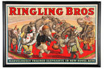 "RINGLING BROS" MAGNIFICENT CIRCUS ELEPHANTS FRAMED POSTER.