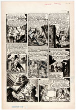 GRAHAM INGELS SIX PAGE ORIGINAL ART FOR “HAUNT OF FEAR THE KILLER IN THE COFFIN” COMPLETE STORY.