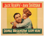 "JACK BENNY-ANN SHERIDAN GEORGE WASHINGTON SLEPT HERE" ORIGINAL 1942 RELEASE LOBBY CARD TRIO.