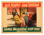 "JACK BENNY-ANN SHERIDAN GEORGE WASHINGTON SLEPT HERE" ORIGINAL 1942 RELEASE LOBBY CARD TRIO.
