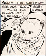 “DICK TRACY” EARLY BABY BRAIDS/BONNY BRAIDS DAILY COMIC STRIP ORIGINAL ART.