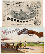 GUN-RELATED TRADE CARD TRIO.