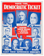 FDR FOR PRESIDENT 1940 MISSOURI COATTAILS POSTER WITH TRUMAN.