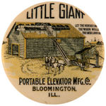 "LITTLE GIANT" FARM ELEVATOR RARE BUTTON AND CPB PLATE EXAMPLE.