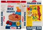KELLOGG'S "RICE KRISPIES" CEREAL BOX FLAT WITH WOODY WOODPECKER KAZOO PREMIUM OFFER.