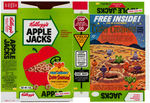 KELLOGG'S "APPLE JACKS" CEREAL BOX FLAT WITH CRATER CREATURES PREMIUM OFFER.