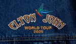 ELTON JOHN/BILLY JOEL TOUR BASEBALL JERSEY &  ELTON JOHN TOUR DENIM JACKET.