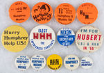 GROUP OF 13 SCARCE TO RARE 1968 HUMPHREY BUTTONS.