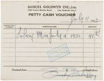 HOLLYWOOD MUSICAL CHOREOGRAPHER BUSBY BERKELEY SIGNED 1932 M-G-M PAY VOUCHER.