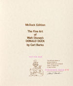 "THE FINE ART OF WALT DISNEY'S DONALD DUCK" HIGH QUALITY LIMITED EDITION BOOK SIGNED BY CARL BARKS.
