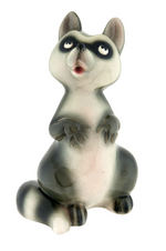 SNOW WHITE FOREST ANIMAL RACCOON EXCEPTIONAL CERAMIC FIGURINE BY ZACCAGNINI.