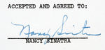 NANCY SINATRA SIGNED "TONY ROME" CONTRACT.
