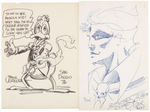 MARVEL COMIC CHARACTERS 1970s COMIC BOOK CONVENTION SKETCHES.