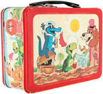 "CARTOON ZOO LUNCH CHEST" METAL LUNCHBOX WITH THERMOS.