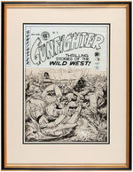 GRAHAM INGELS "GUNFIGHTER"  #9 FRAMED ORIGINAL EC COMIC BOOK COVER ART.