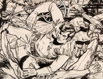 GRAHAM INGELS "GUNFIGHTER"  #9 FRAMED ORIGINAL EC COMIC BOOK COVER ART.