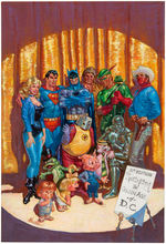 DON NEWTON ORIGINAL "THE OVERSTREET GUIDE TO COLLECTING COMICS #1 DC HEROES EDITION" COVER PAINTING.