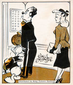 AL TALIAFERRO “DONALD DUCK” 1950 DAILY COMIC STRIP ORIGINAL ART- FLIRTING WITH PRETTY GIRL.