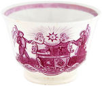 "TEMPERANCE STAR" CUP AND HIGH RIM SAUCER C.1850.