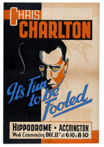 MAGICIAN CHRIS CHARLTON "IT'S FUN TO BE FOOLED" LINEN-MOUNTED MAGIC POSTER.