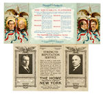 "PRESIDENTIAL VOTE" FOLDERS FROM INSURANCE COMPANIES FOR McKINLEY/BRYAN 1900 AND COX/HARDING 1920.