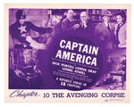 "CAPTAIN AMERICA" MOVIE SERIAL TITLE LOBBY CARD & STILL TRIO.