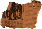 "GRAND OLD PARTY" 1890 LARGE CLOTH GAME WITH REMNANT OF "FEED THE ELEPHANT" ENVELOPE.