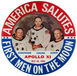 BIG 6" "FIRST MEN ON THE MOON" BUTTON.