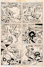 "MARVEL TEAM-UP" #52 ORIGINAL PAGE ART FEATURING CAPTAIN AMERICA & SPIDER-MAN BY SAL BUSCEMA.