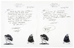 SHELDON “SHELLY” MOLDOFF LONG EARED BATMAN ORIGINAL ART & TWO LETTERS.