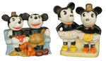 MICKEY/MINNIE MOUSE BISQUE TOOTHBRUSH HOLDERS.