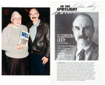 "G. GORDON LIDDY" OF WATERGATE SCANDAL FAME PHOTO & SIGNED LECTURE CARD.