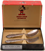 "MICKEY MOUSE" BOXED SILVERPLATE CHILD'S CUTLERY SET.