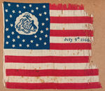 "JULY 4TH 1866" FLAG FROM DAY PA CIVIL WAR BATTLE FLAGS WERE GIVEN TO THE STATE IN PHILA. CEREMONY.