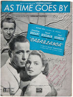 CASABLANCA'S SAM DOOLEY WILSON SIGNED "AS TIME GOES BY" SHEET MUSIC.