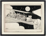 SANTA CLAUS SMUGGLING LIQUOR ORIGINAL ART BY CHARLES H. HUGHES FOR 1919 “LIFE” MAGAZINE.