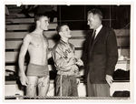BARRY GOLDWATER WITH YORK PA. HIGH SCHOOL SWIMMERS SIGNED PHOTO.
