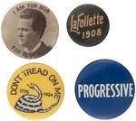 ROBERT LaFOLLETTE, WISCONSIN AND 1924 PROGRESSIVE PARTY BUTTONS.