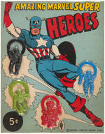 "AMAZING MARVEL SUPER HEROES" FLEXI-RINGS ON STORE CARD.