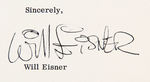 "“THE SPIRIT" CREATOR WILL EISNER ARCHIVE OF 25 SIGNED LETTERS & FIVE MISC. SIGNED ITEMS.