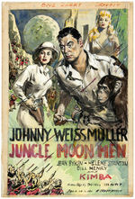 JOHNNY WEISSMULLER JUNGLE JIM "JUNGLE MOON MEN" ORIGINAL MOVIE POSTER PRELIMINARY ART.