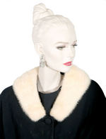 MARILYN MONROE PERSONALLY OWNED AND WORN BLACK JACKET WITH MINK COLLAR.