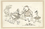 "SILLY SYMPHONIES - THE WISE LITTLE HEN" ORIGINAL PUBLICITY ART WITH DONALD DUCK.