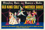 RINGLING BROS., BARNUM & BAILEY OLD KING COLE & MOTHER GOOSE LINEN-MOUNTED CIRCUS CLOWNS POSTER.