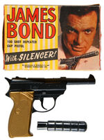 "JAMES BOND 100 SHOT REPEATER CAP PISTOL WITH SILENCER" BY LONE STAR.