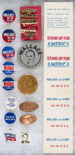 GEORGE WALLACE 67 CAMPAIGN ITEMS COLLECTED IN 1968 BY MARSHALL LEVIN.