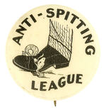 "ANTI-SPITTING LEAGUE" 1900-1912 BUTTON WITH SHOE CRUSHING SERPENT.