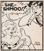 LI’L ABNER 1948 DAILY COMIC STRIP ORIGINAL ART WITH “SHE-SHMOO” BY AL CAPP.