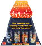 "STAR WARS GLASSES" BURGER KING DISPLAY & GLASS SET.